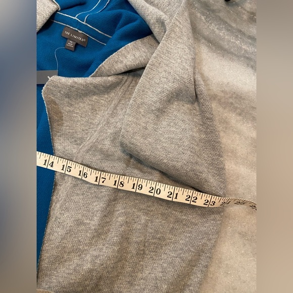 NWT The Limited Gray Turquoise Knit Wrap Front Hooded Belted Cardigan Size XL - Picture 10 of 12